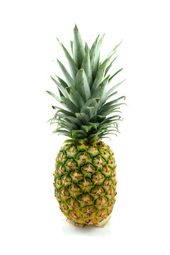 One fresh pineapple over white background
