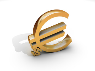 Euro and dollar symbol