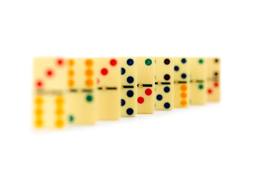 Colourful dominoes isolated on the white