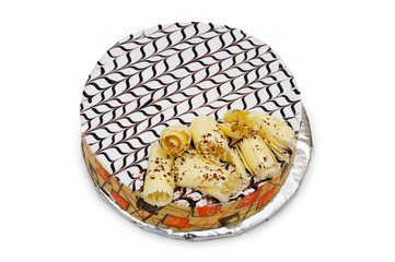 Birthday cake isolated on the white background