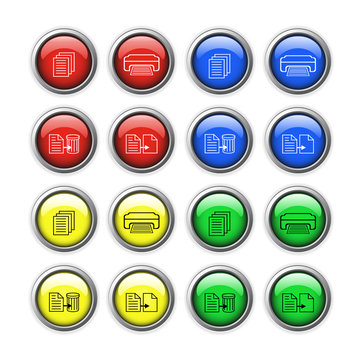 Vector buttons for web design.