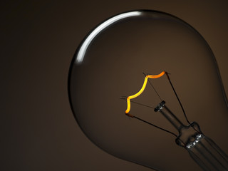 Bulb light over brown