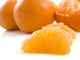 Fresh parts of mandarin