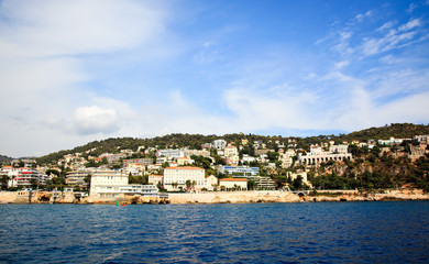 Fototapeta na wymiar The billionaire's houses at Nice beach front
