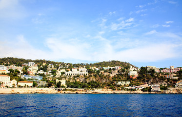 Fototapeta na wymiar The billionaire's houses at Nice beach front