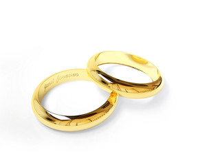 a couple of wedding rings