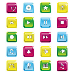 Shiny musical buttons