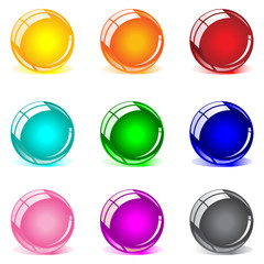 Glossy spheres in 9 colors