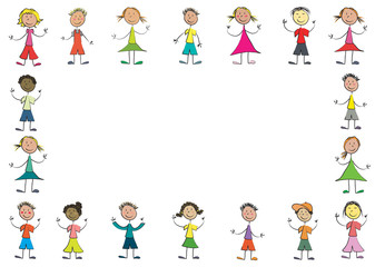 enfant contour feuille horizontale