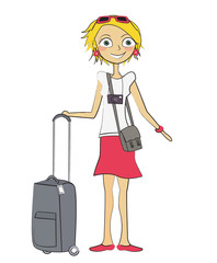 femme vacances bagage
