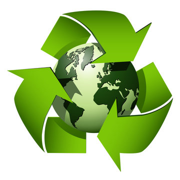 Recycle globe symbol