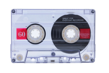 Audio cassette isolated on white background
