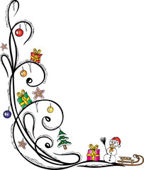 christmas design element, Weihnachten, Ranke, Schnee