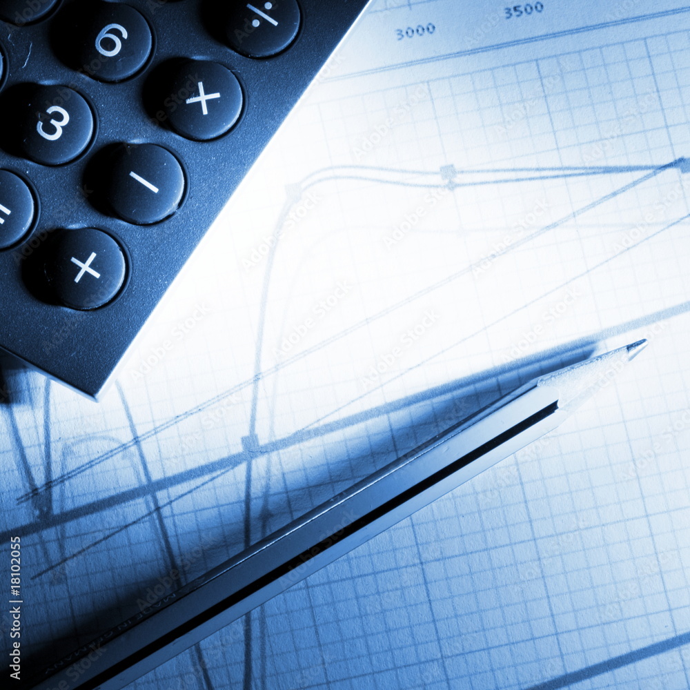 Wall mural analysing financial data