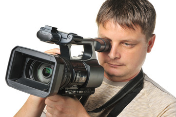 The man with a videocamera