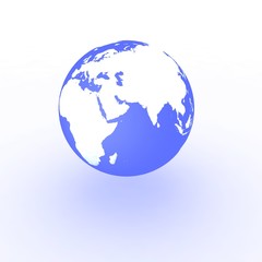 Naklejka premium Globe on white background with shadow