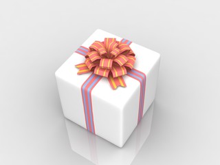White gift isolated on white background