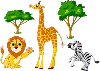 Stickers pour porte Zoo Animaux sauvages 1