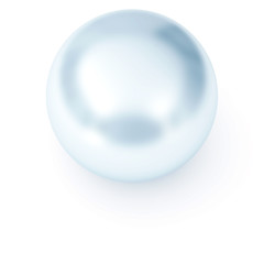 Nacreous blue ball on a white background