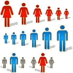 Men and women icons. Graphic elements set.