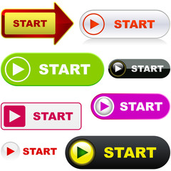 Start button. Vector set for web.