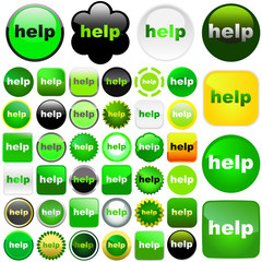 Help button. Vector set for web
