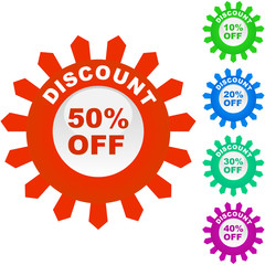 Discount label templates with different percentages