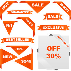 Vector great collection of sale signs