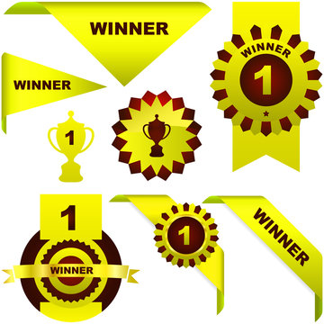 Gold awards. Vector set.