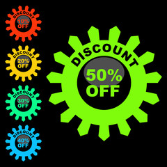 Discount label templates with different percentages