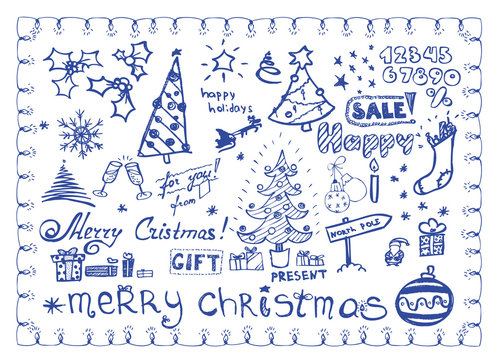 Christmas doodles / vector illustrations set