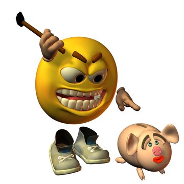 Smilie mit Sparschwein
