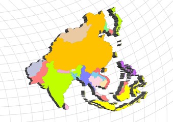 3D map of Asia
