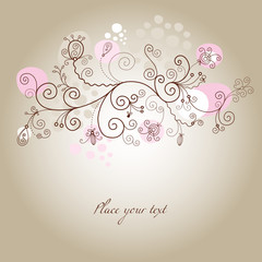 Greeting card, beautiful floral illustration