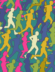 Runners - seamless pattern