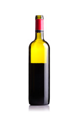 red wine bottle, half empty