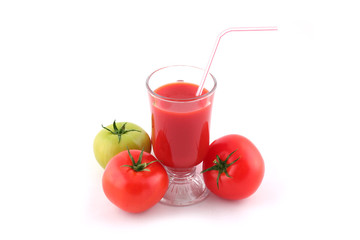 Tomato juice & three tomatoes