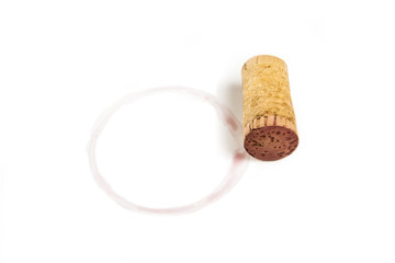 Cork and red wine stain