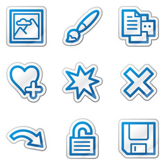 Image viewer web icons set 2, blue contour sticker series
