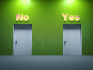 Two door ways yes no