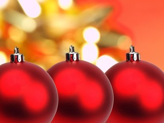 Christmas balls wirh blur background