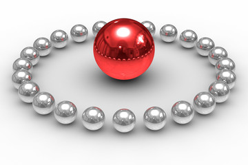 leadership concept on white background. Isolated 3D image