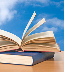 Open book on desk