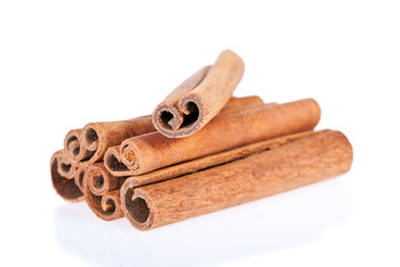 Cinnamon sticks isolated on a white background