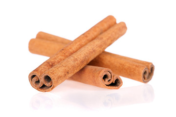 Cinnamon sticks isolated on a white background