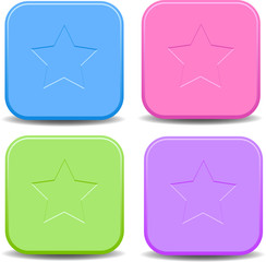 web buttons with stars