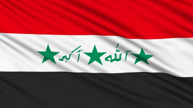 Iraq Flag, with real structure of a fabric