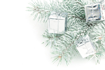 Christmas Day tree, present, gift, tinsel,freezing