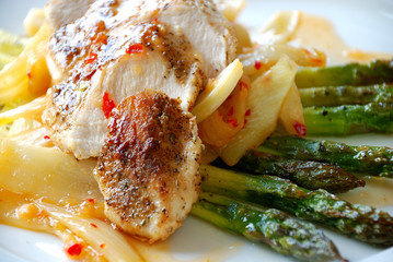 Chicken fillet with asparagus