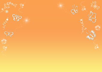 Schmetterlinge und Blumenranken